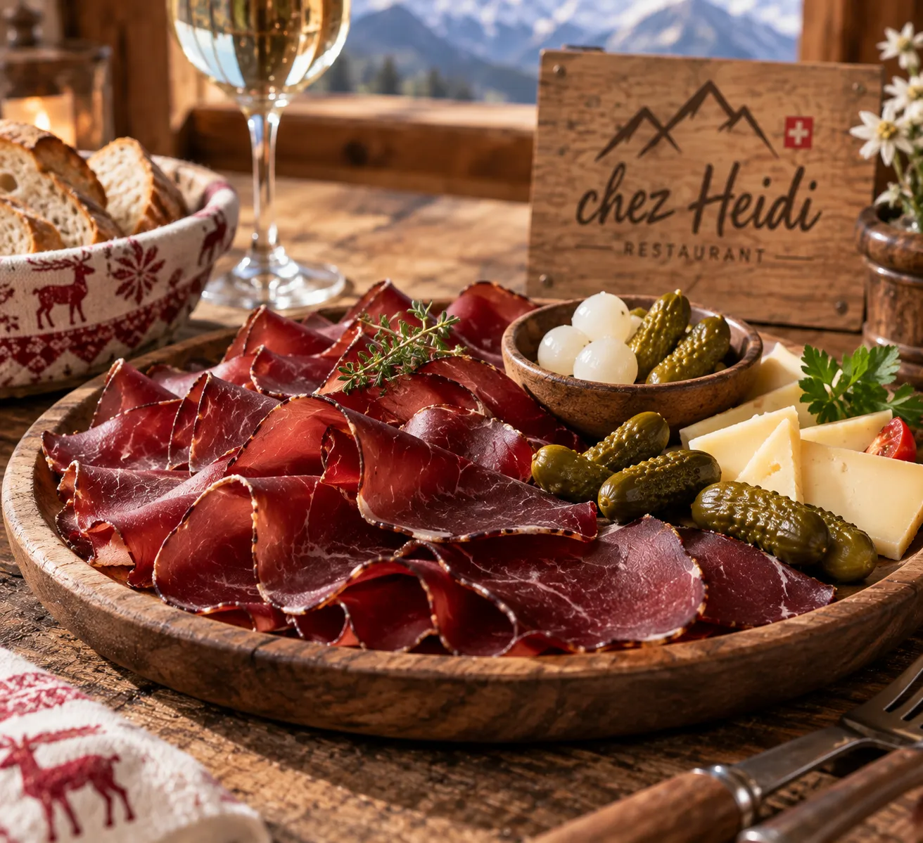 Assiette de viande séchée du Valais