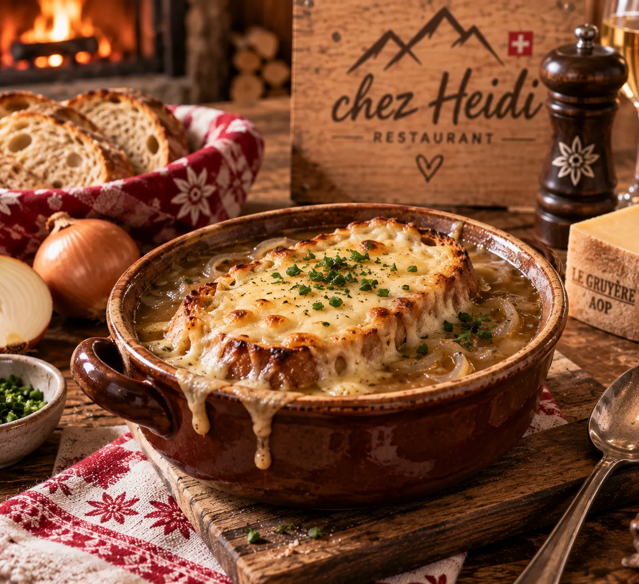 Soupe à l’oignon gratinée