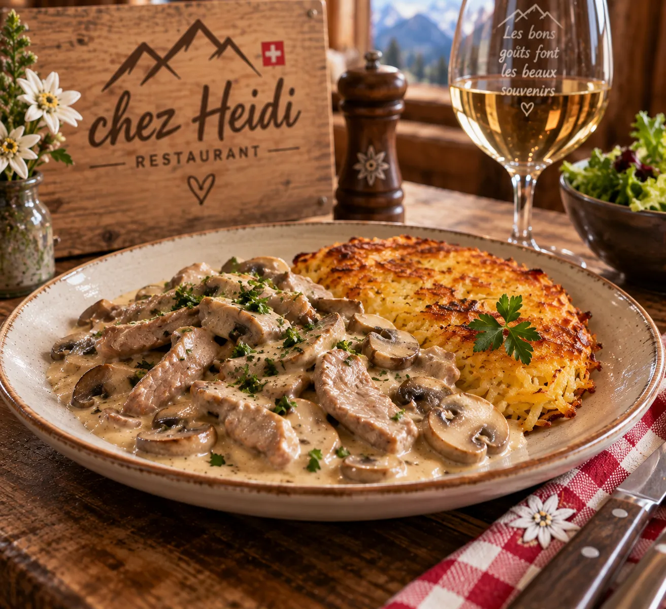 Émincé de veau à la zurichoise